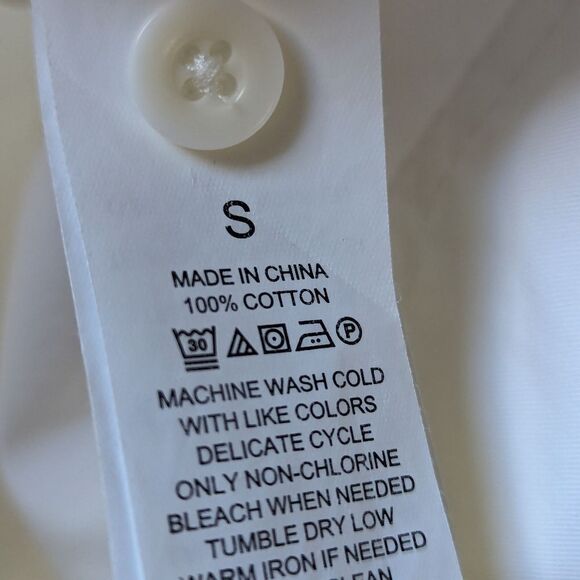 Kate Spade Short Sleeve Twill Tea Time Blouse Shirt Sz S in Fresh White‎ - Picture 10 of 12